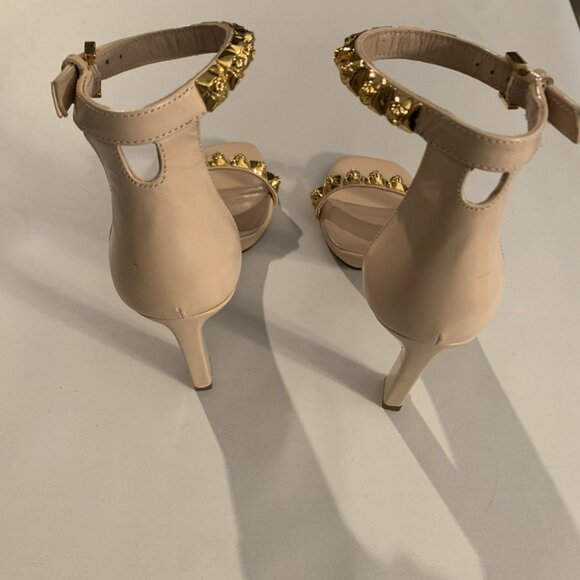 Stuart Weitzman High heel nude blush gold stud accents womens shoes - Picture 4 of 16